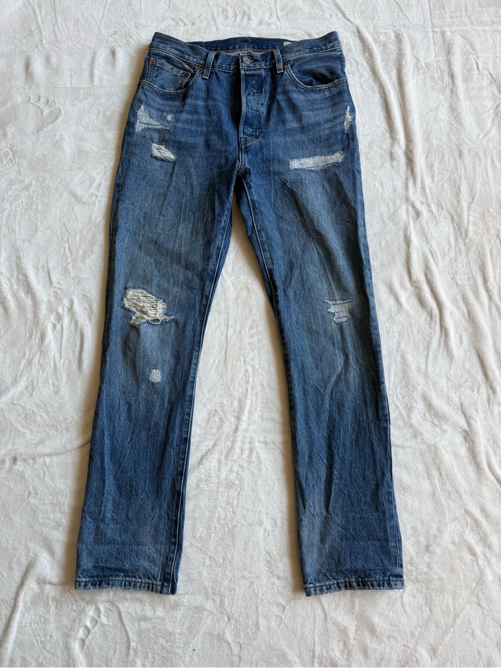 LEVIS 501 Anniversary Edition Button Fly distressed